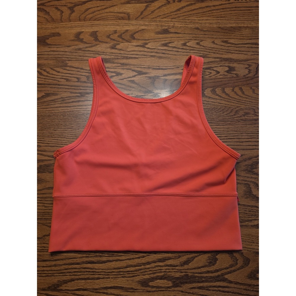 Lululemon Power Pivot Everlux Tank Top Women's Size 8 Coral Reversible Cropped